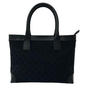 GUCCI GG Canvas Leather Handbag Mini Tote Bag Boston Black 21159